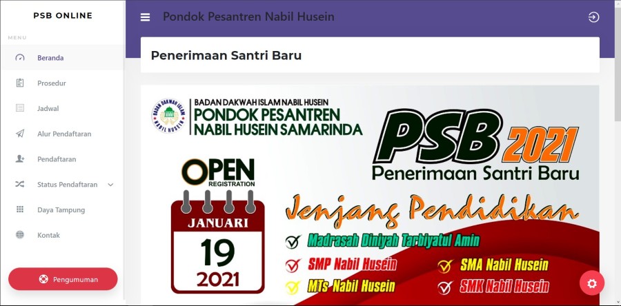 Aplikasi Penerimaan Siswa Baru Online