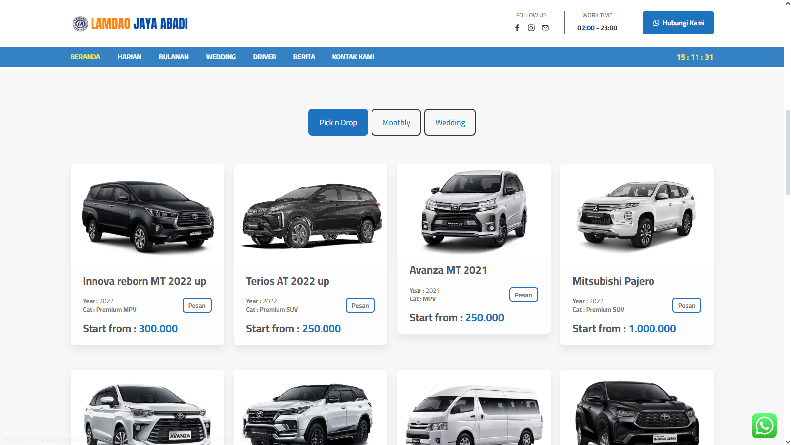 Website Rental Mobil - Image 2
