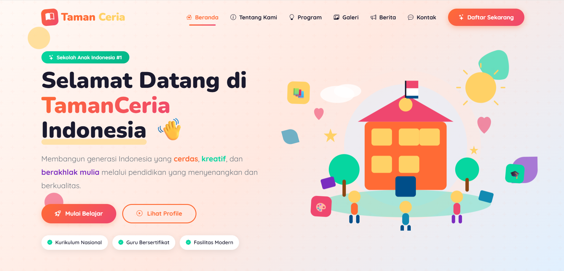 Template Website Sekolah Anak Indonesia